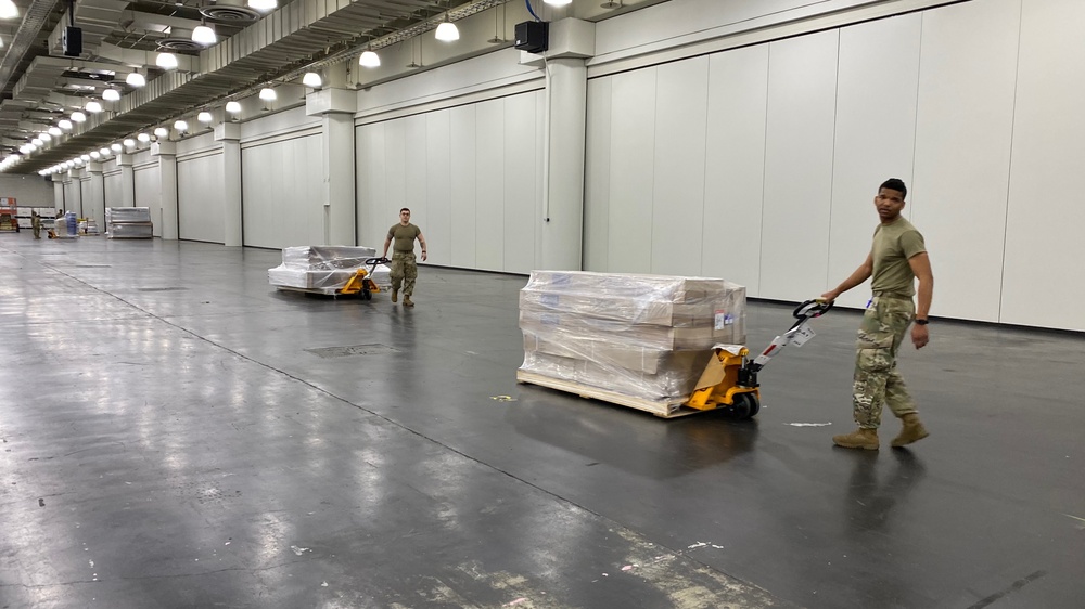 FEMA Field Hospital for setup at the Jacob Javits Convention Center in New York City