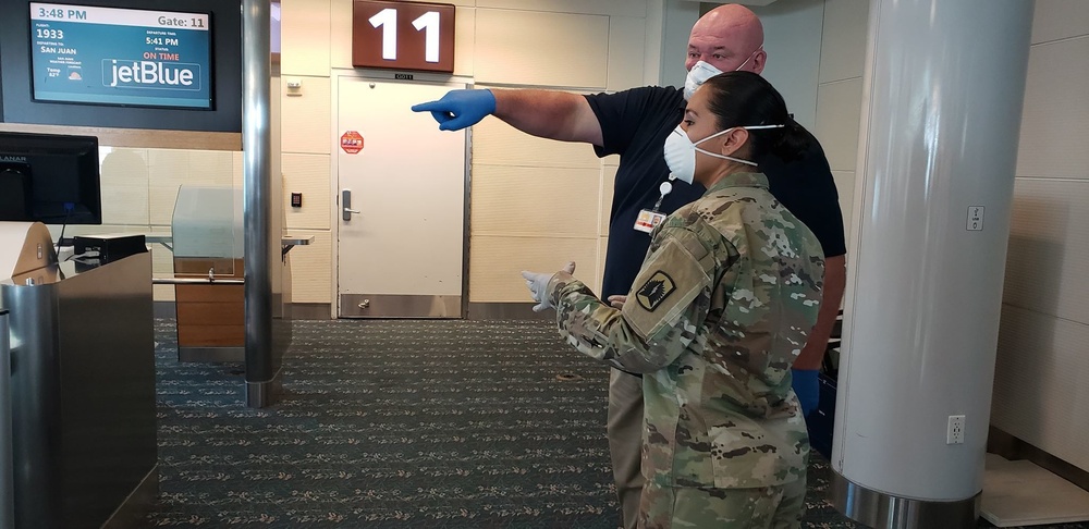 Florida National Guard Soldiers assist Department of Health at Orlando International Airport