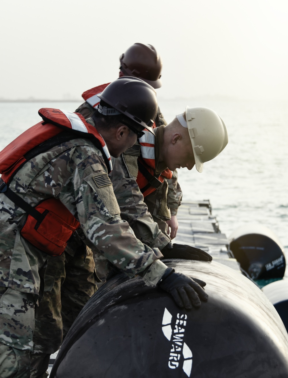 U.S. Army Soldiers Prepare Causeway Pier