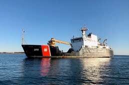 Coast Guard cutter corrals wayward buoy in Long Island Sound