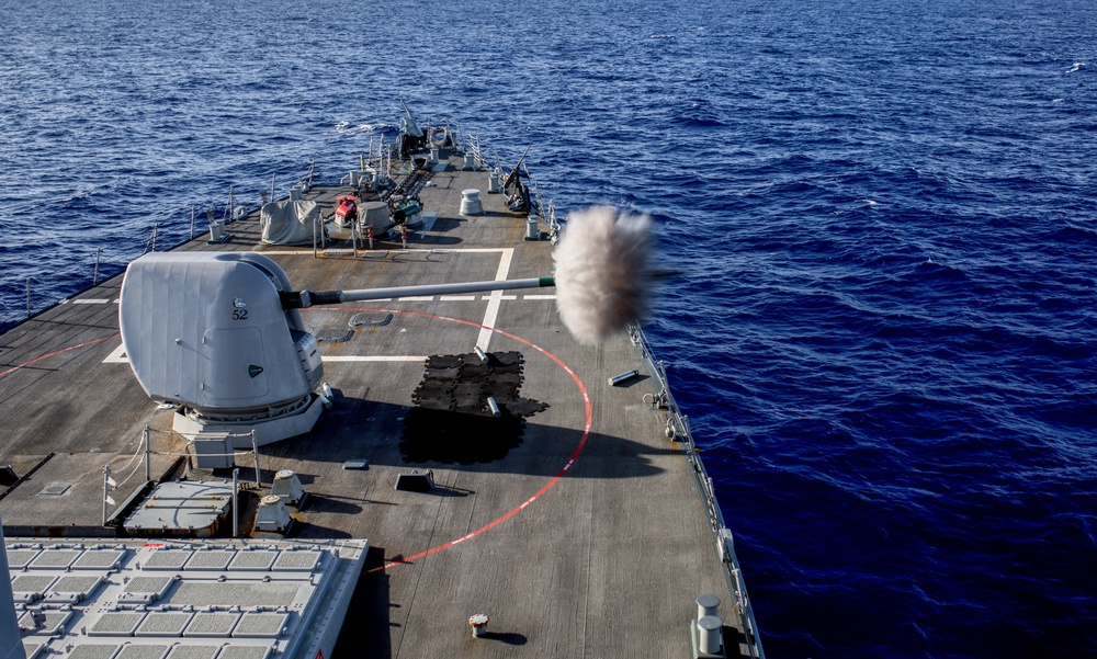 USS Barry MK45/5&quot; Gun Live Fire