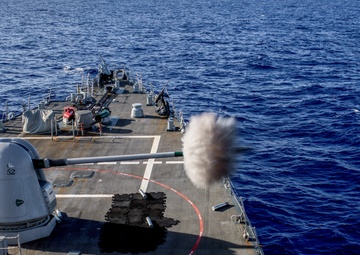 USS Barry MK45/5&quot; Gun Live Fire