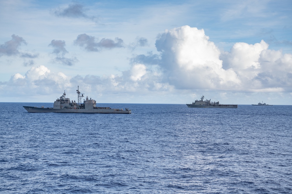 USS Shiloh, USS Germantown, and USS Antietam Underway