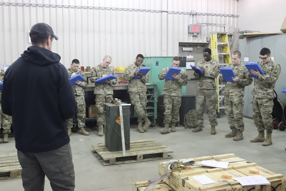 89B students complete ammunition inspection training at Fort McCoy ASP