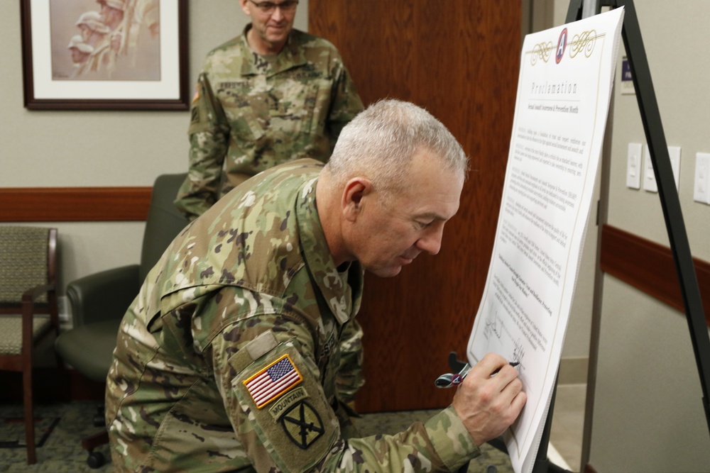 U.S. Army Central Leaders Signs This Year’s Sexual Assault Awareness Proclamation