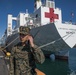 U.S. Marines with V14 support the USNS Mercy (T-AH 19) COVID-19 Response Effort Deployment