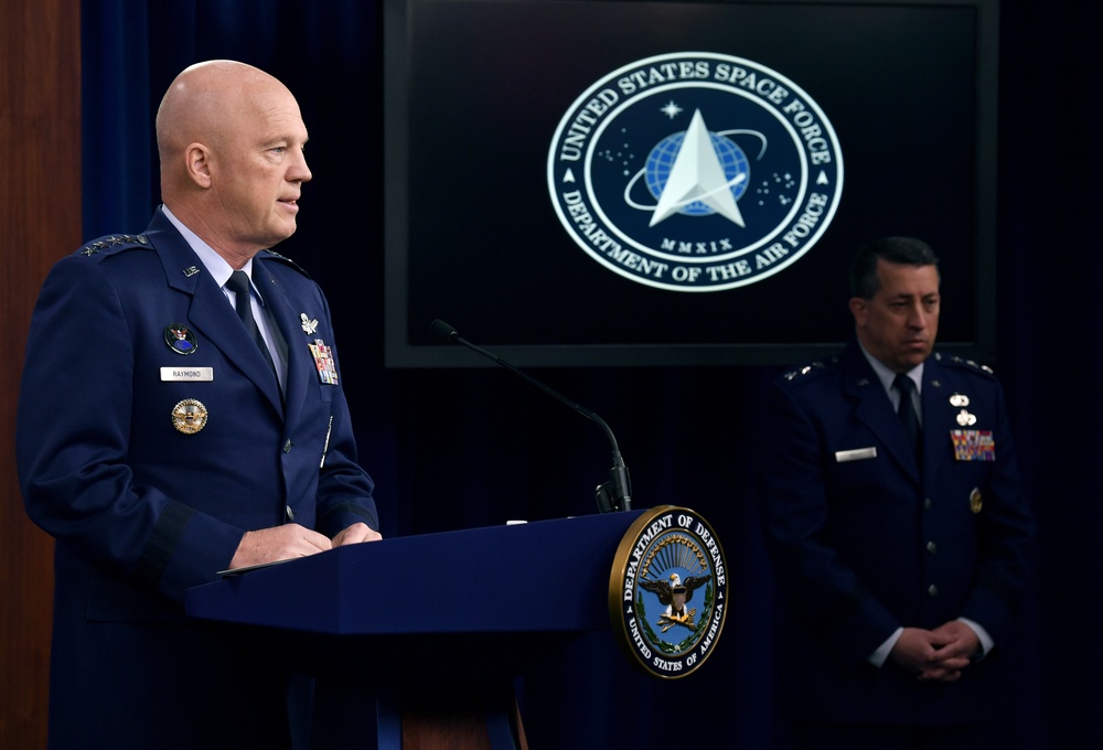 U.S. Space Force Chief of Space Operations Gen. John W. Raymond conducts COVID-19 press briefing
