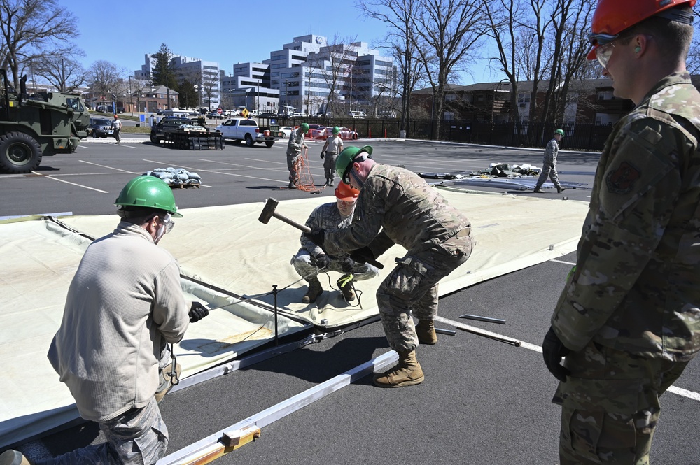 103rd Air Control Squadron builds COVID-19 testing tent