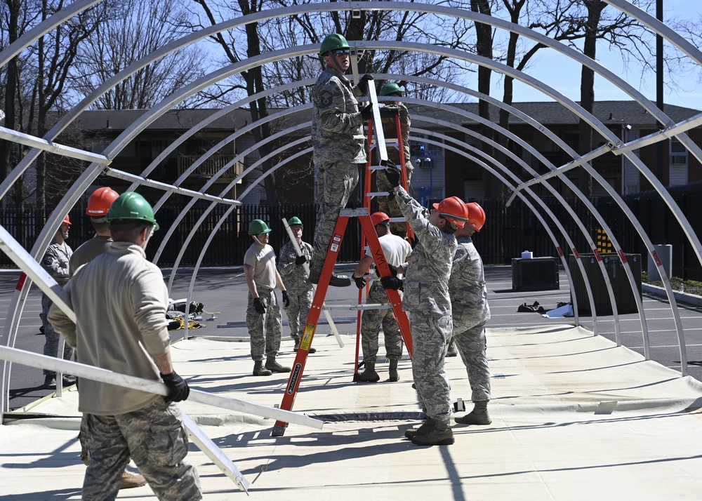 103rd Air Control Squadron builds COVID-19 testing tent