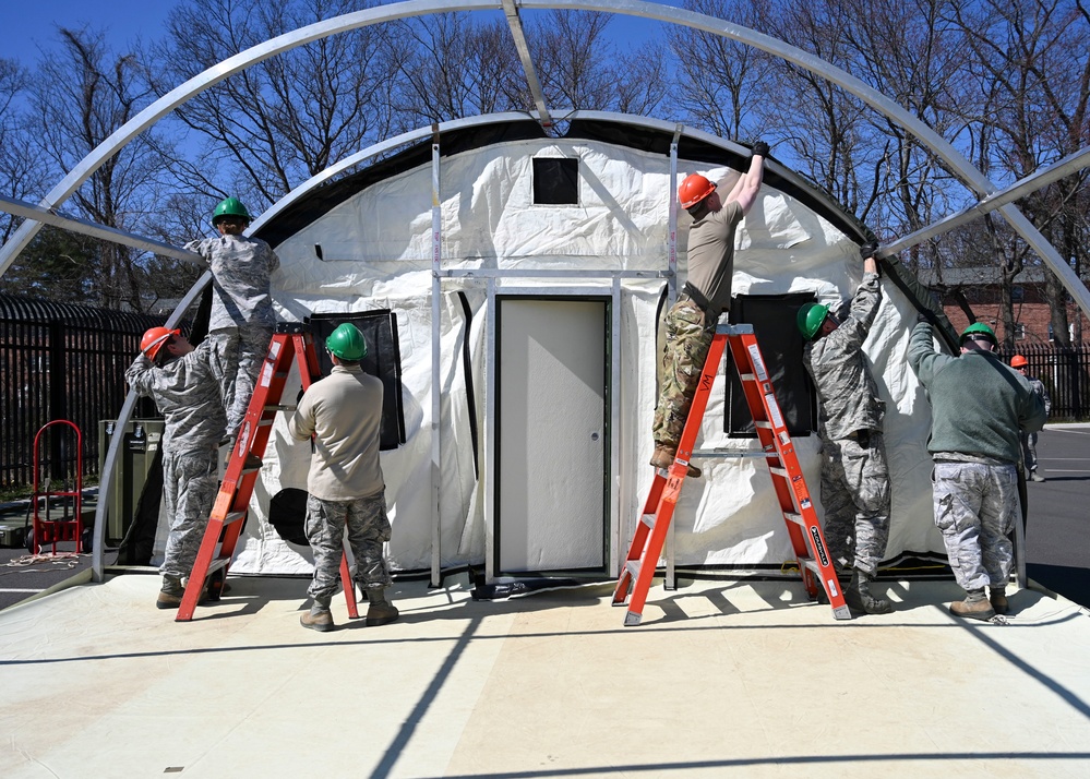 103rd Air Control Squadron builds COVID-19 testing tent