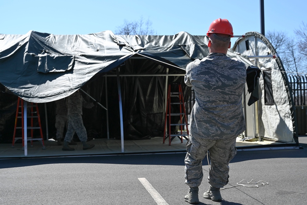 103rd Air Control Squadron builds COVID-19 testing tent