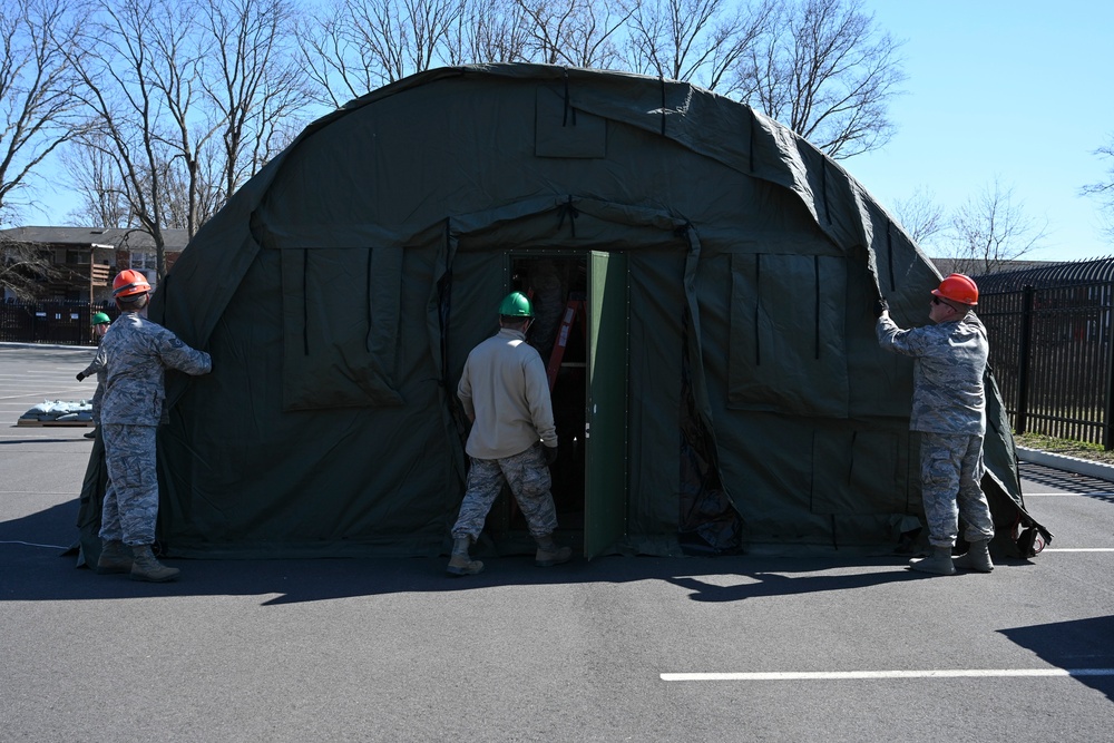 103rd Air Control Squadron builds COVID-19 testing tent