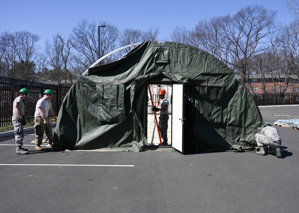 103rd Air Control Squadron builds COVID-19 testing tent