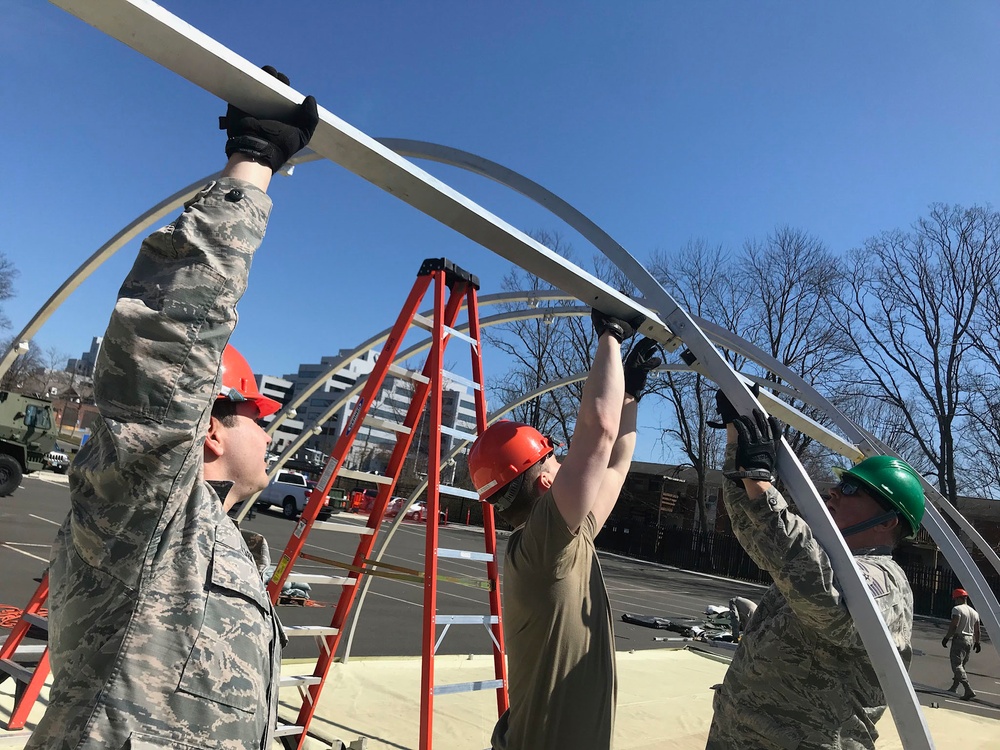 103rd Air Control Squadron builds COVID-19 testing tent