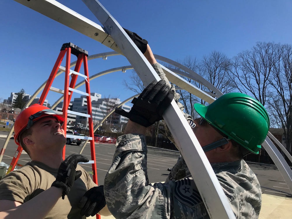 103rd Air Control Squadron builds COVID-19 testing tent