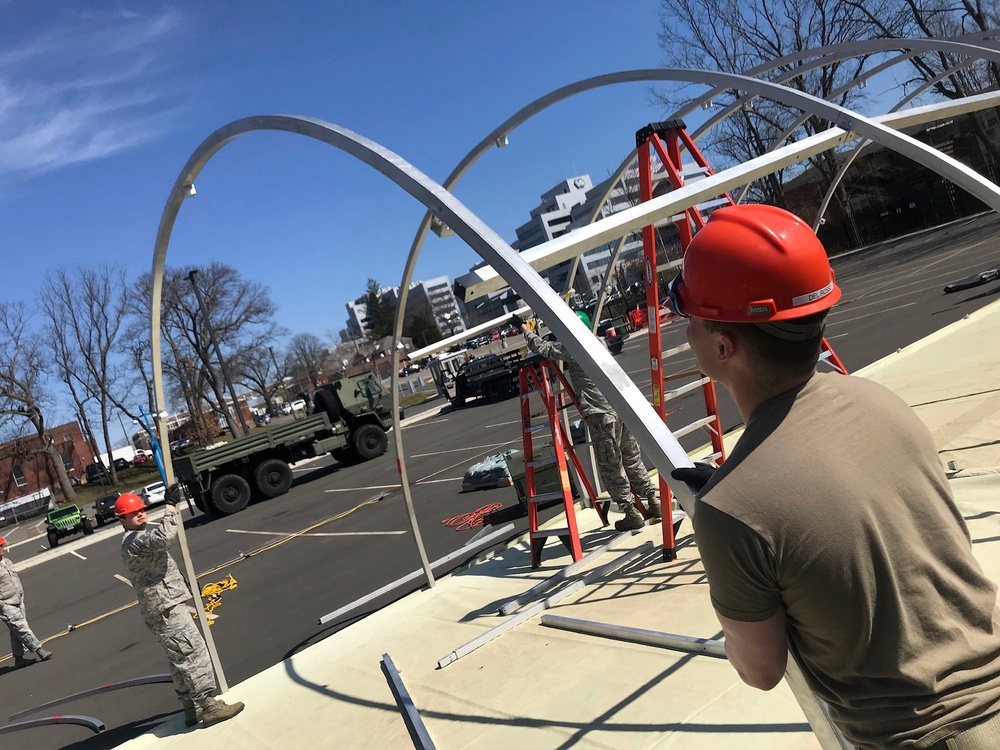 103rd Air Control Squadron builds COVID-19 testing tent