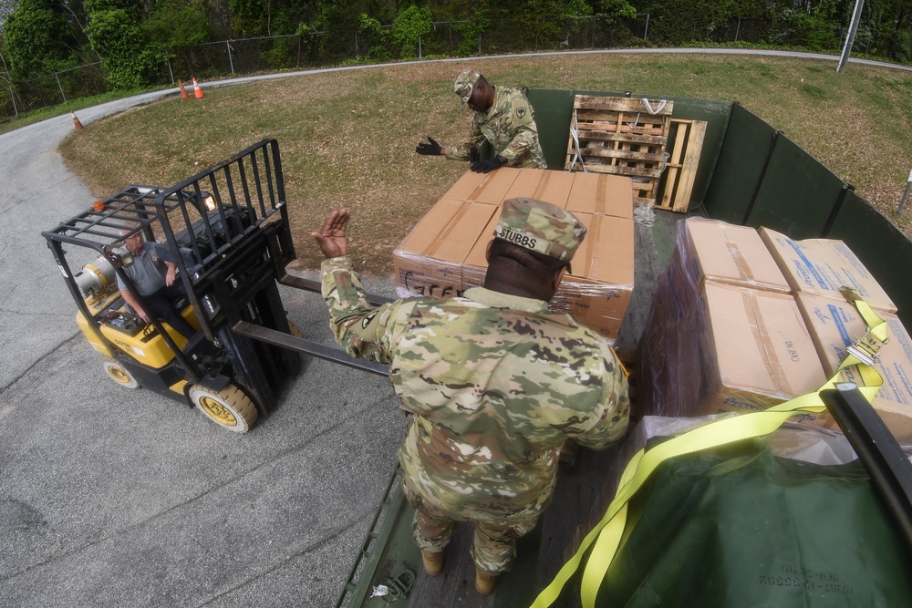 South Carolina National Guard transports supplies in support of South Carolina COVID-19 response efforts