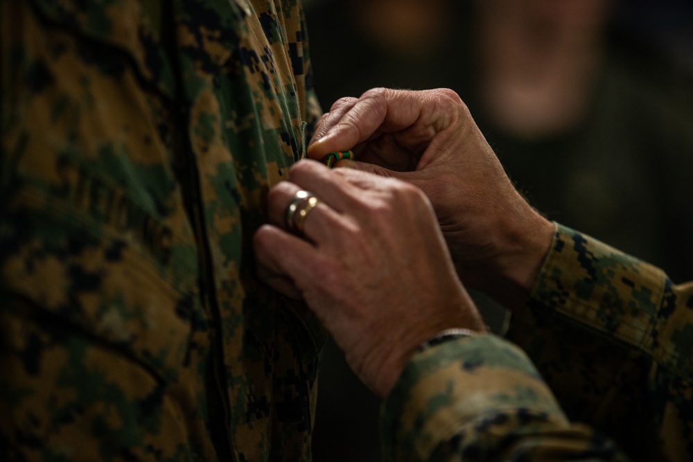 31st MEU Marines awarded by MEU commander aboard USS America