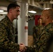 31st MEU Marines awarded by MEU commander aboard USS America