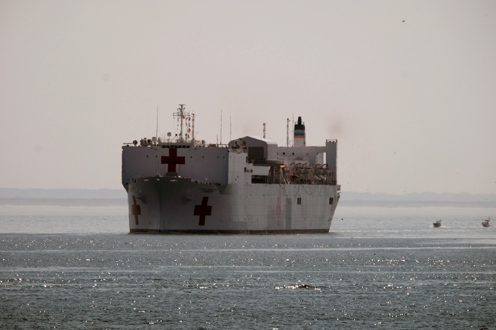 USNS Comfort (T-AH 20) Departs Norfolk
