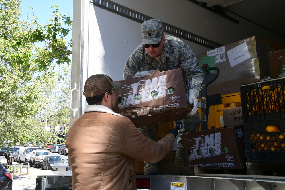 California Air National Guard assists with delivery of donated food to distribution centers
