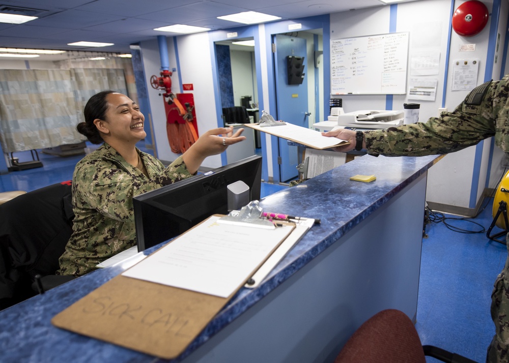 USNS Mercy Sailor Manages Sick Call