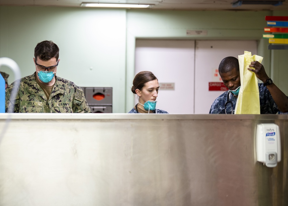 USNS Mercy Sailors Prepare to Receive Patients