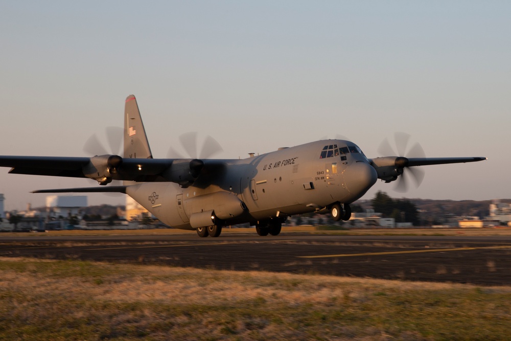 Yokota conducts the first C-130J assault landing on Taxiway Foxtrot