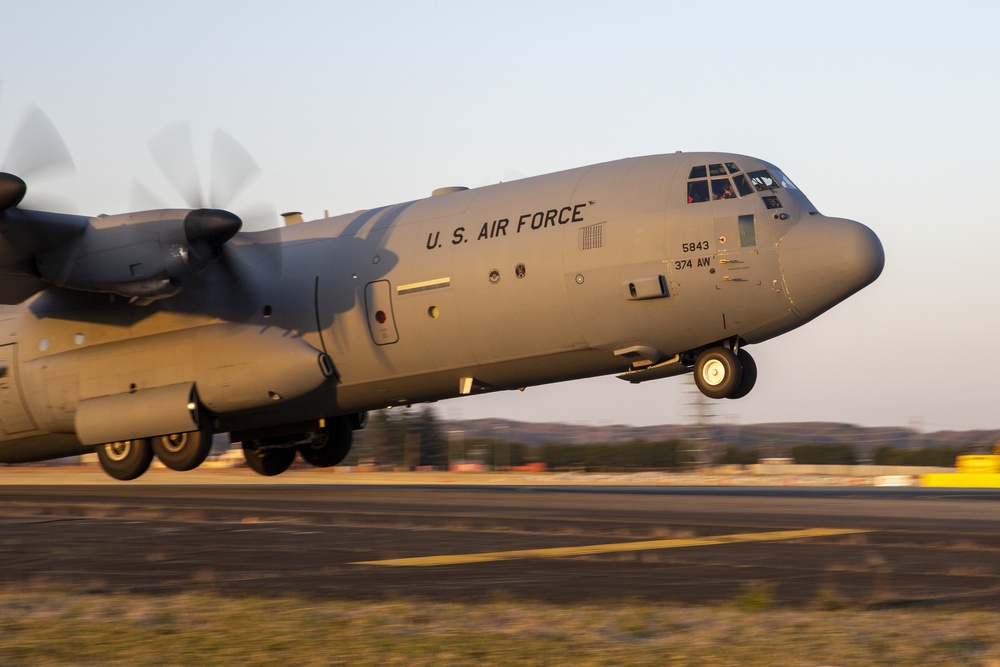 Yokota conducts the first C-130J assault landing on Taxiway Foxtrot