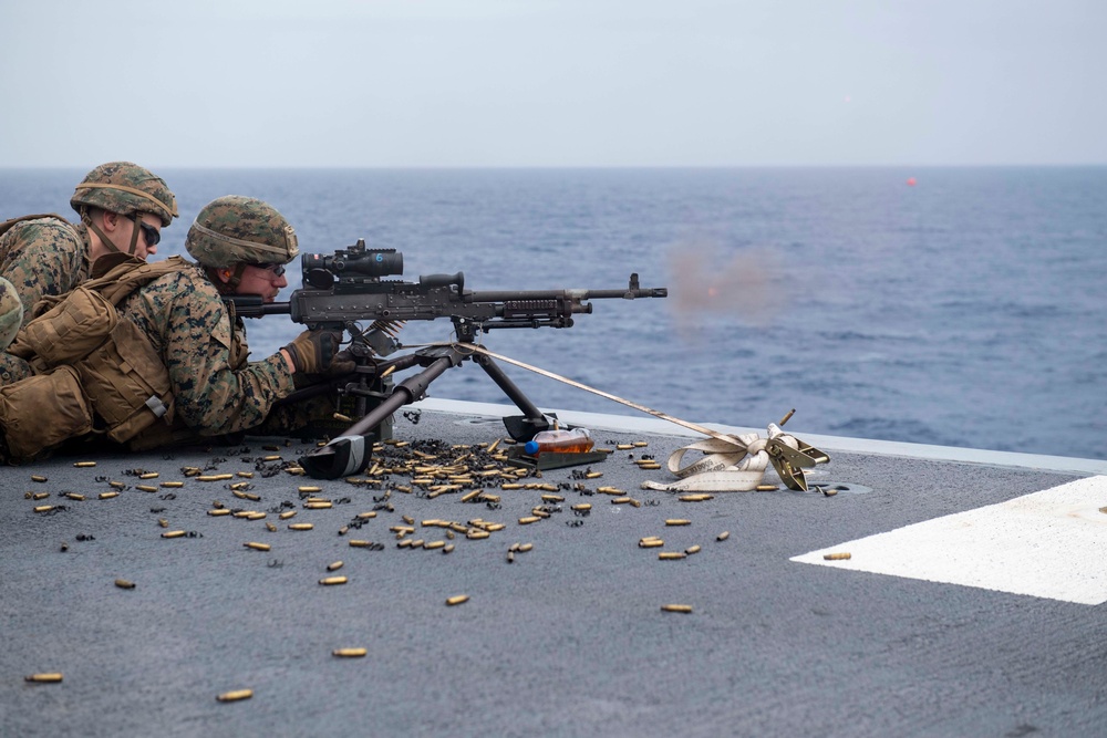 USS America, 31st MEU Conduct Live Fire Exercise