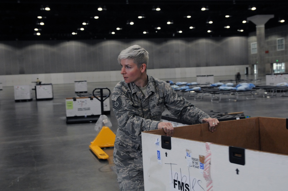 146th Airlift Wing Prepares LA Convention Center to Quarantine Coronavirus Patients