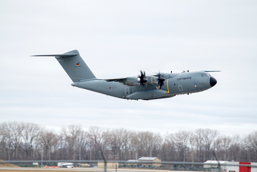 German Air Force A400 Takes Off From Selfridge ANG Base