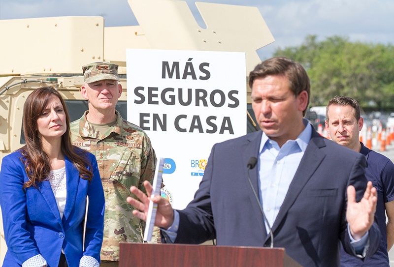 Florida Governor Ron DeSantis Speaks at South Florida COVID-19 Testing Site