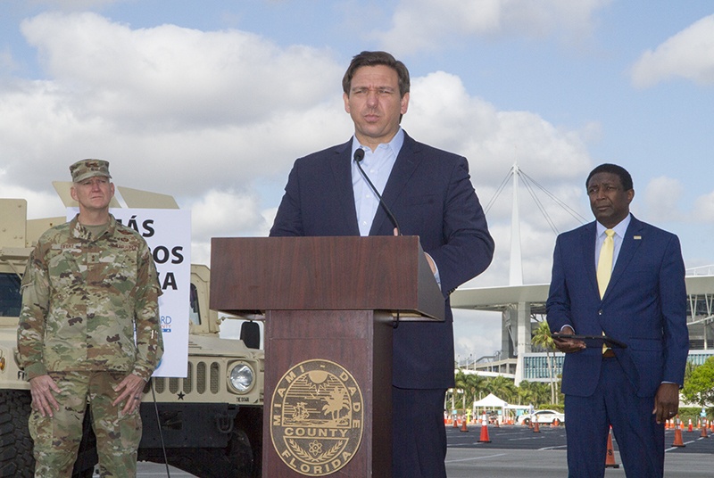 Florida Governor Ron DeSantis Speaks at South Florida COVID-19 Testing Site