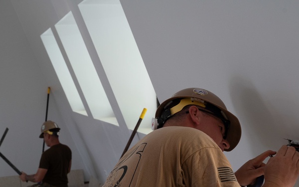 U.S. Navy Seabees with NMCB-5’s Detail Pohnpei construct Sokehs Pah Elementary School