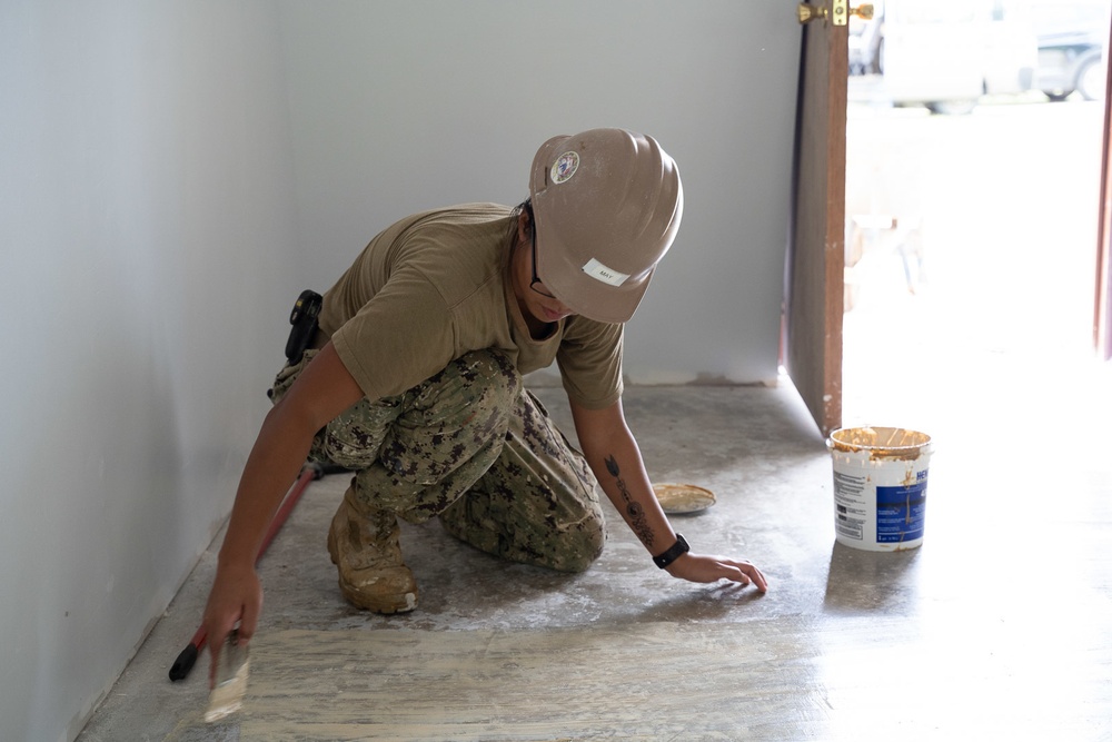 U.S. Navy Seabees with NMCB-5’s Detail Pohnpei construct Sokehs Pah Elementary School
