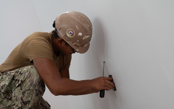 U.S. Navy Seabees with NMCB-5’s Detail Pohnpei construct Sokehs Pah Elementary School