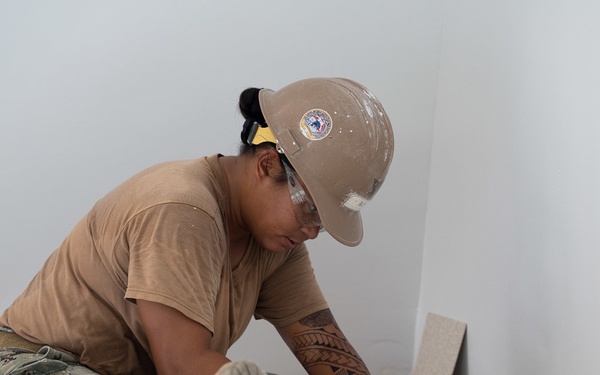 U.S. Navy Seabees with NMCB-5’s Detail Pohnpei construct Sokehs Pah Elementary School