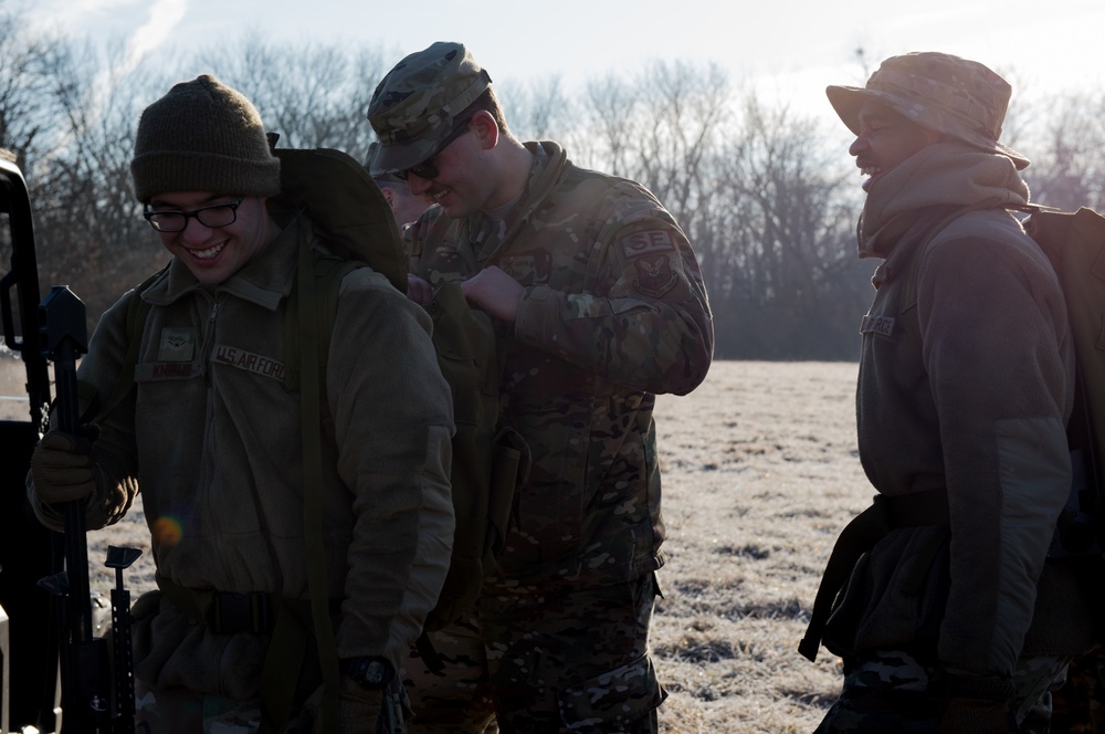 509th Security Force Airmen participate in Advanced Designated Marksmen training day