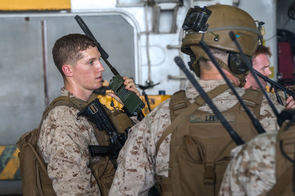 Fox Company practices loading aircraft