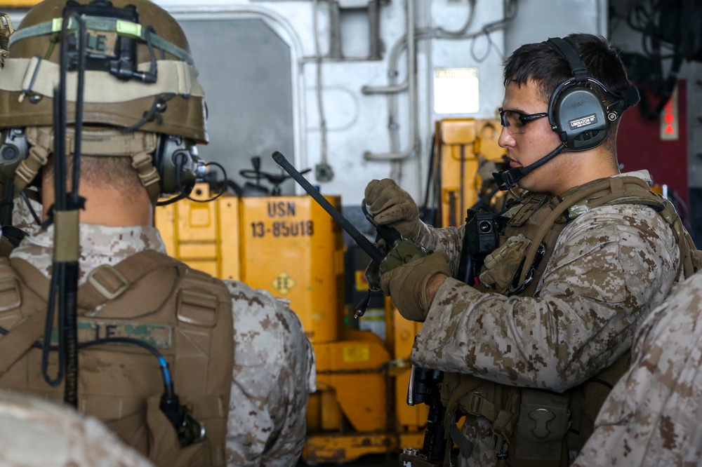 Fox Company practices loading aircraft