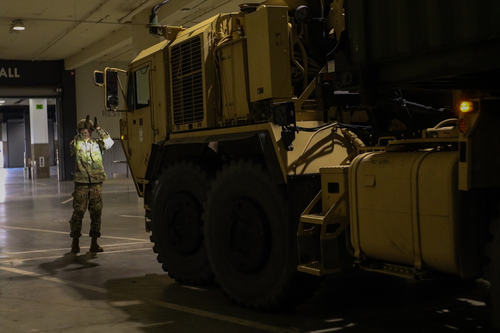 Soldiers receive equipment in Seattle, Washington