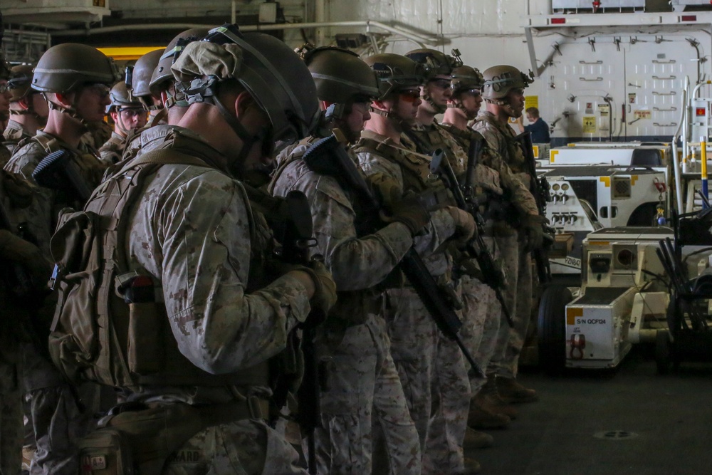 Fox Company practices loading aircraft