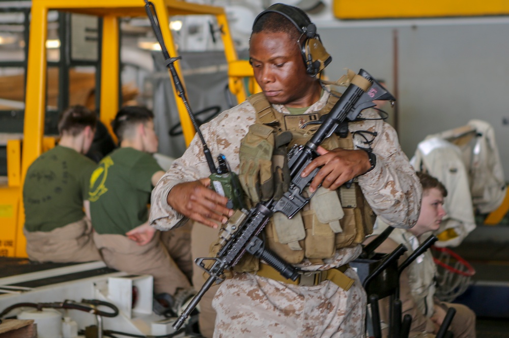 Fox Company practices loading aircraft