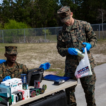 Marine Corps Community Services bring supplies to Marines under restriction of movement