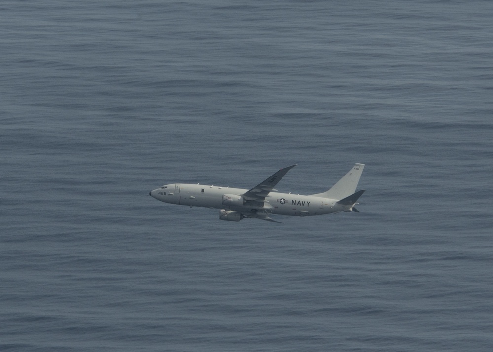 VP-4 P-8A Poseidon Flies at Low Altitude