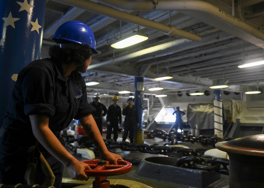 USS Blue Ridge Anchor Drop