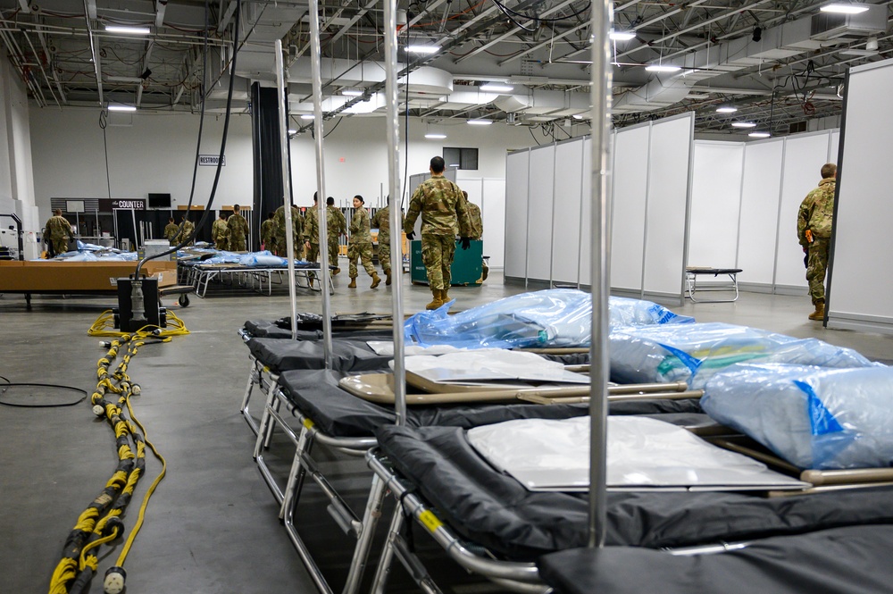 New Jersey National Guard Soldiers assist in set up of Federal Medical Stations for COVID-19 relief