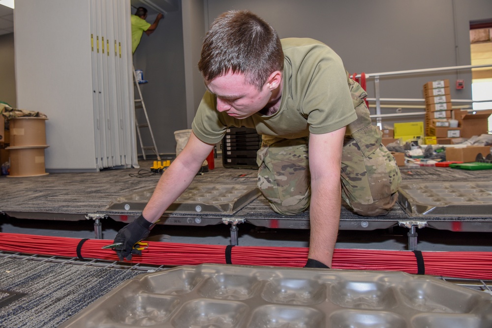Keesler Airmen install cable in new JOC for Task Force-Southeast