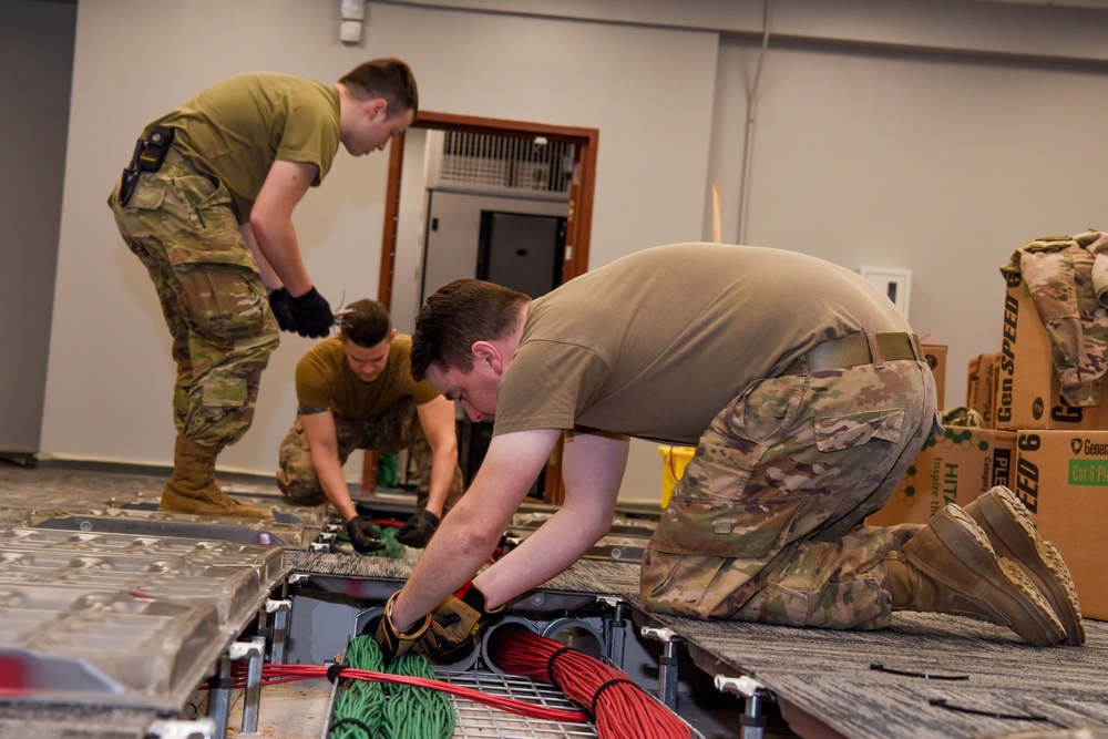 Keesler Airmen install cable in new JOC for Task Force-Southeast